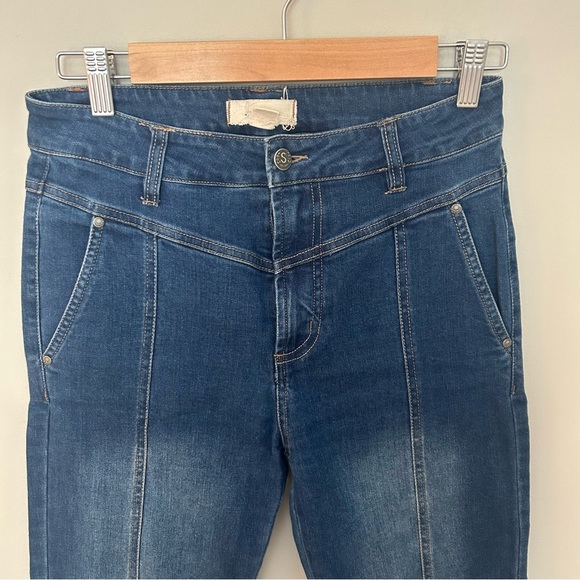 Sundance Peyton Jeans Women's Size 26 Front Seams Ankle Crop Kick Flare Denim - Picture 3 of 8
